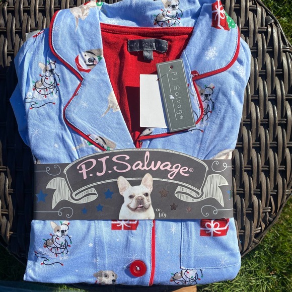 NWT PJ Salvage Dog Christmas Holiday Top & Bottom Pajama Set (S, M, L) - Picture 5 of 7